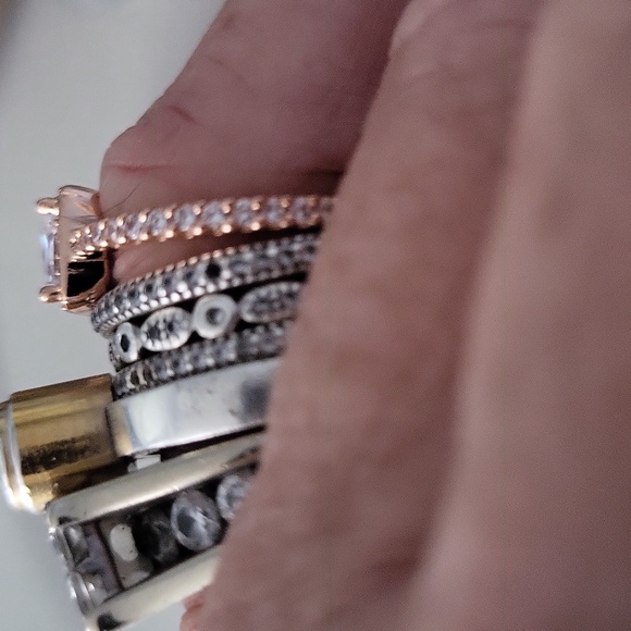 Pandora hp rose gold square swarsowski ring gold plated gorgeous new bagged… - Picture 2 of 5